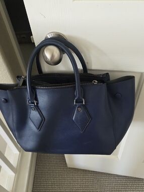 Diane Von Furstenberg Navy Structured Leather Tote